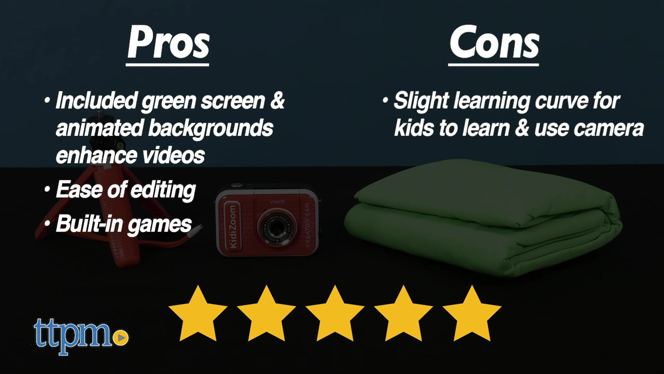 Five-star rating displayed on screen