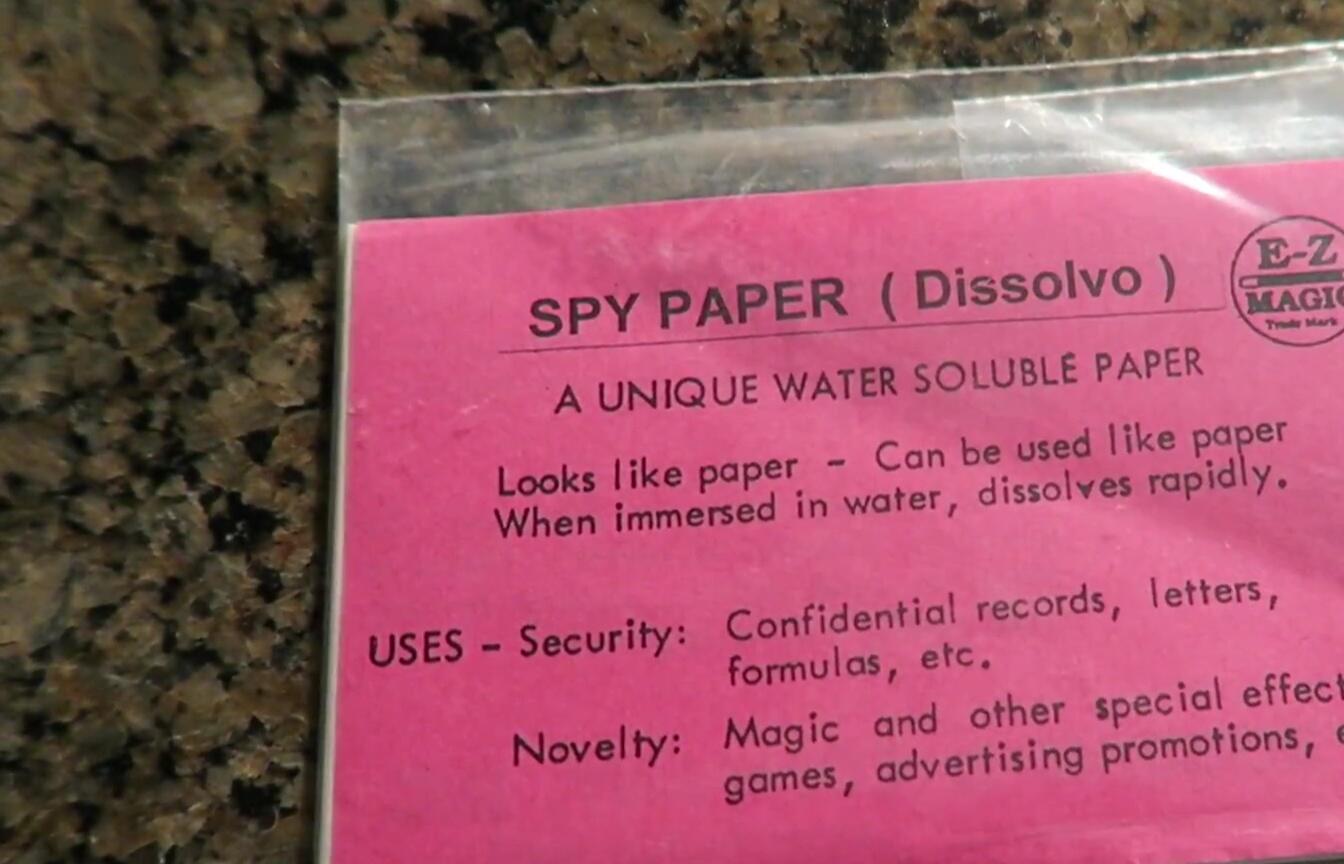 The disappearing spy paper.