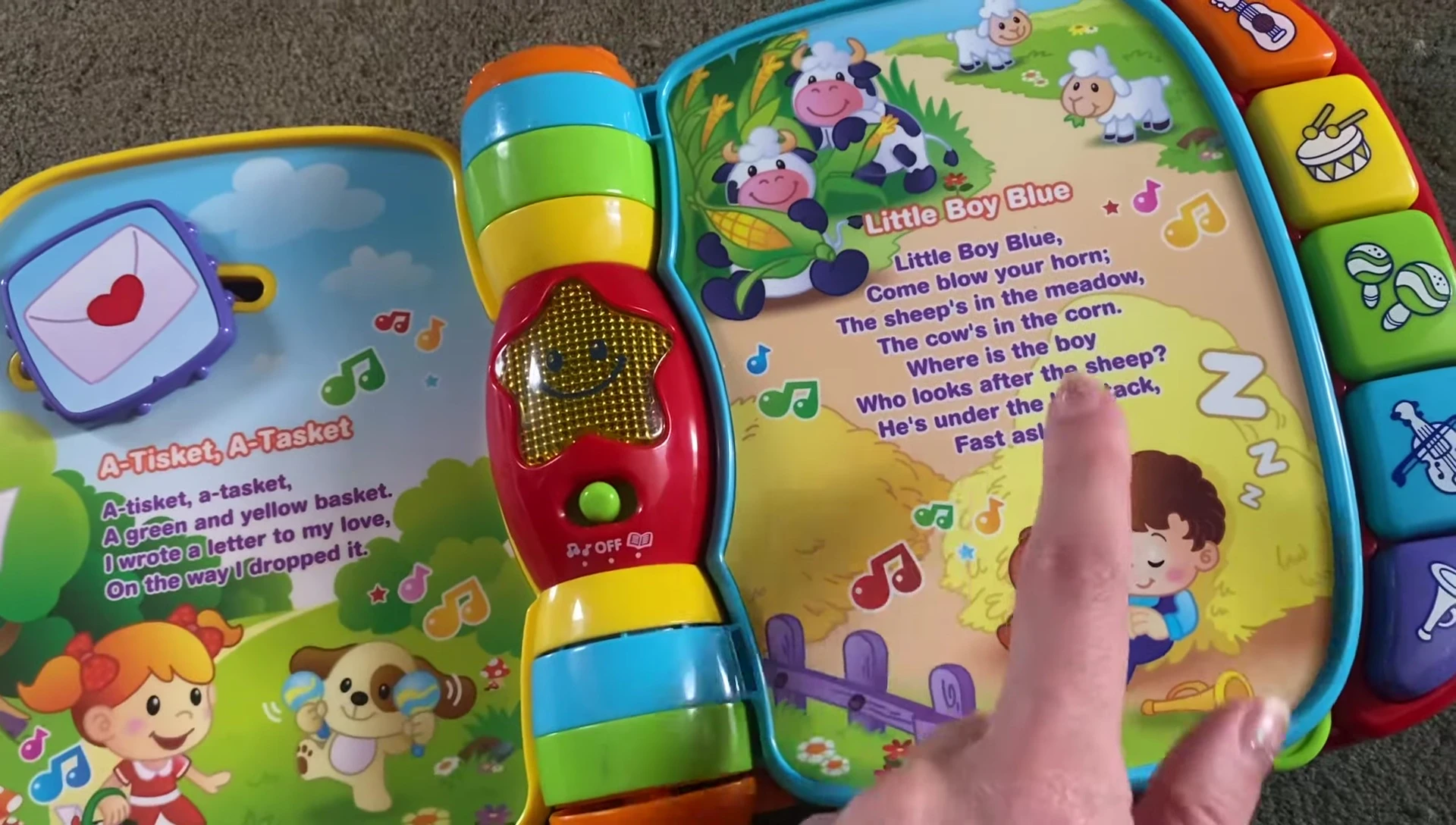 The reviewer showing the interactive elements related to "Old McDonald"