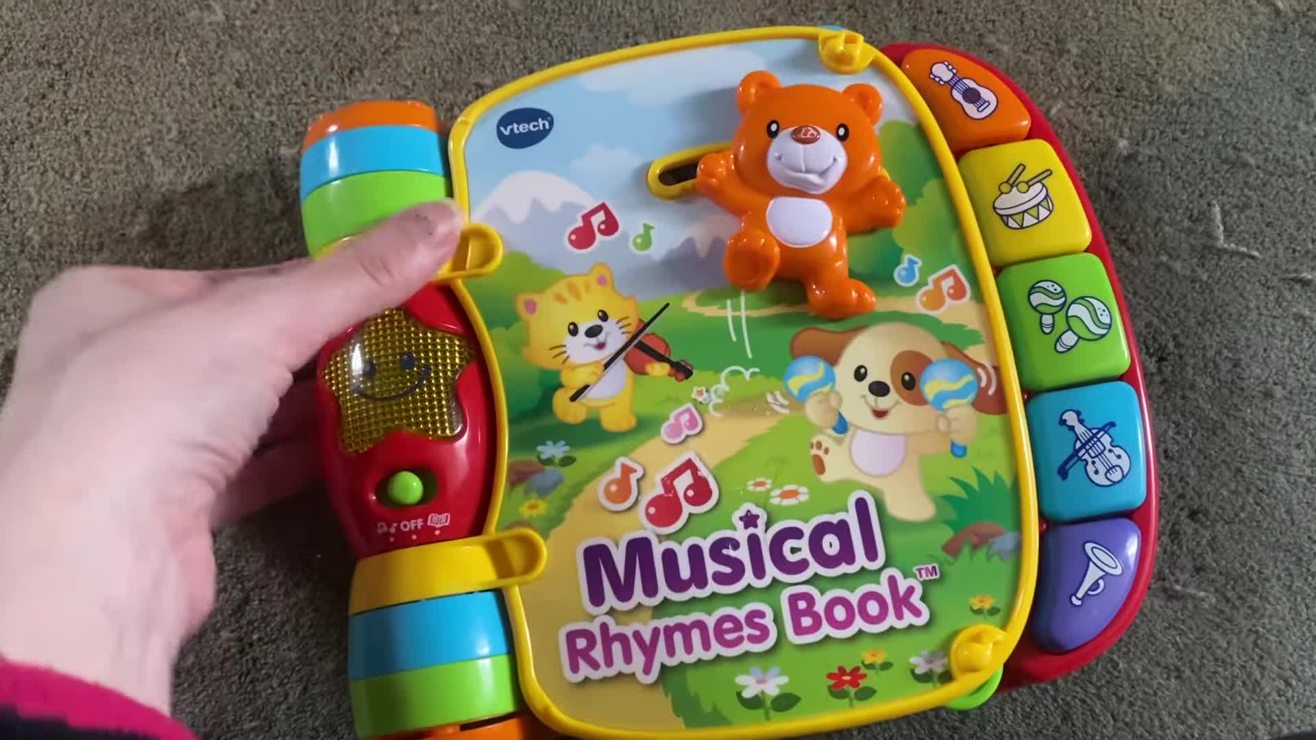 The book open, showing the interactive star